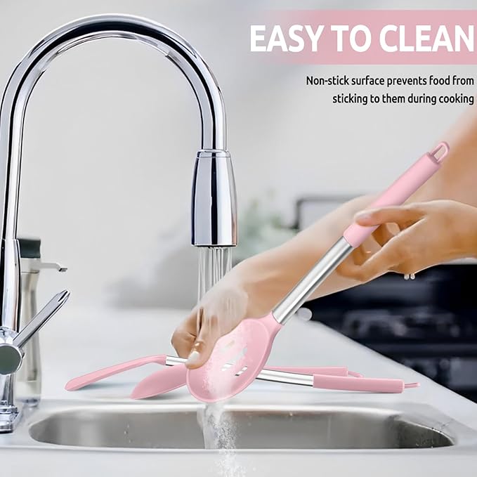 E-far Cooking Utensils Set of 4, Silicone Kitchen Utensils - Image 7