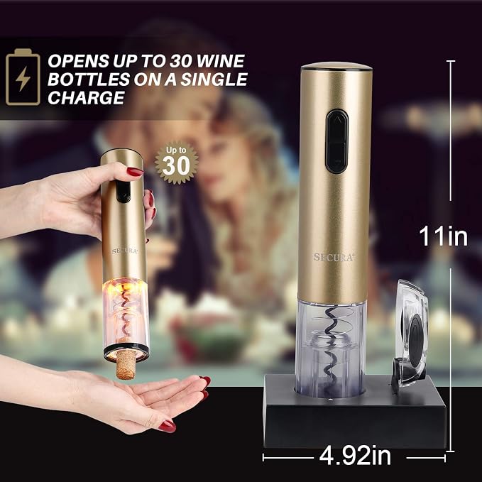 Secura Electric Wine Opener, Automatic Bottle Corkscrew Opener - Image 4
