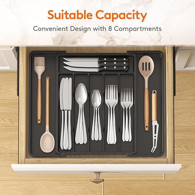 Lifewit Silverware Drawer Organizer, Expandable Utensil Tray - Image 2