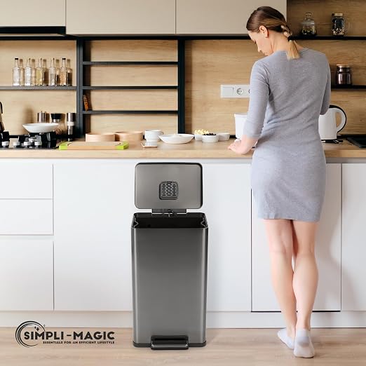 Simpli-Magic 13.2 Gallon Step Trash Can – Kitchen Garbage Can - Image 8