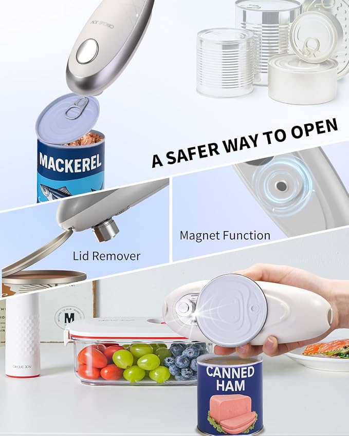 CIRCLE JOY Electric Can Opener, One-Touch Automatic Can Opening - Image 4
