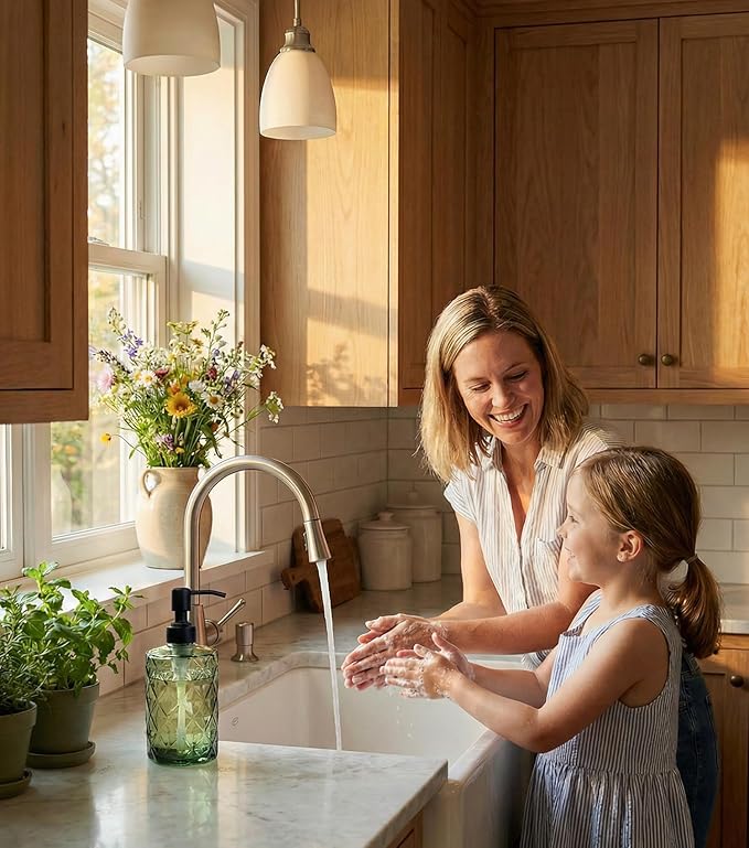 JASAI Forest Green Glass Soap Dispenser - Image 3