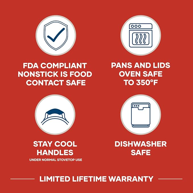 Farberware Cookstart DiamondMax Nonstick Cookware/Pots and Pans Set, Dishwasher - Image 13