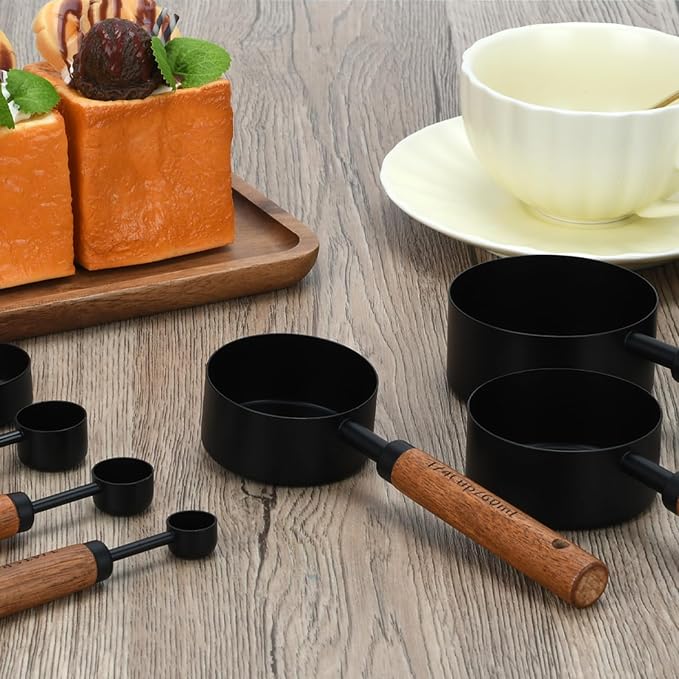 Black Measuring Cups and Spoons Set, Measuring Spoons and Measuring Cup Set - Image 4