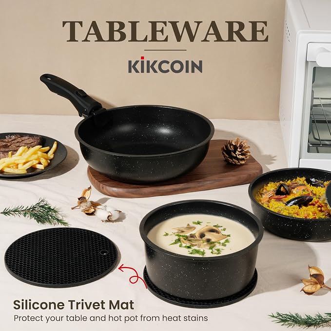 KIKCOIN 20 Pcs Pots and Pans Set Non Stick, Detachable Handle Cookware Sets - Image 8