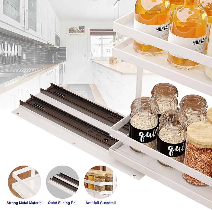 Mustorn 2 Pack Pull Out Spice Rack Organizer - Image 3
