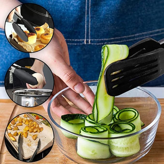 Mini Silicone Serving Tongs Set of 3, Small Kitchen Tongs - Image 6
