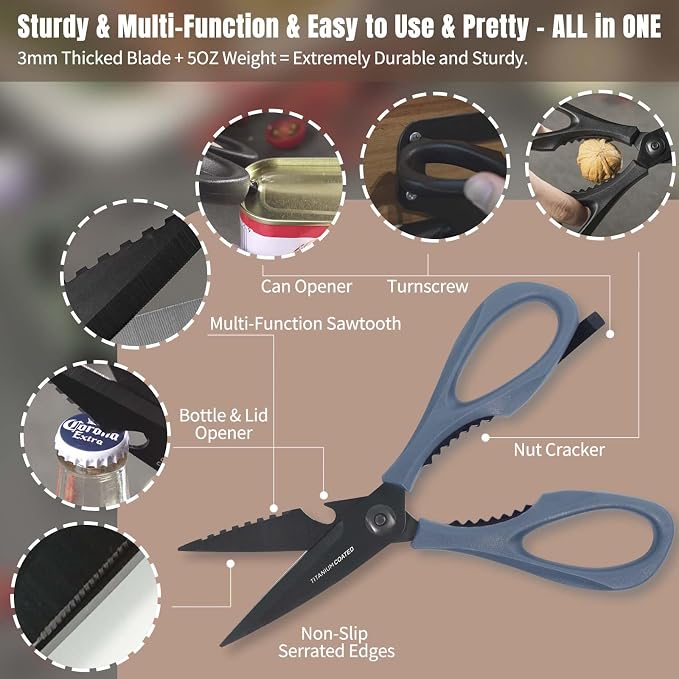 Kitchen Scissors All Purpose, Extra Sharp Kitchen Shears - Image 6
