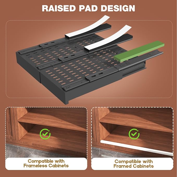 Seinloes 4 Pack Pull Out Cabinet Organizer Expandable Width and Depth, Slide - Image 2