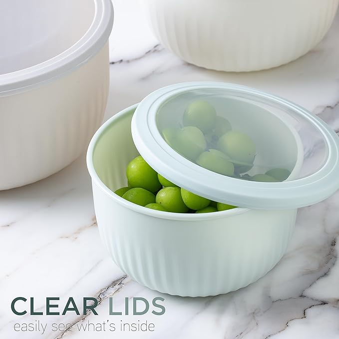 COOK WITH COLOR Prep Bowls with Lids- Wide and Deep Nesting Plastic Small - Image 6