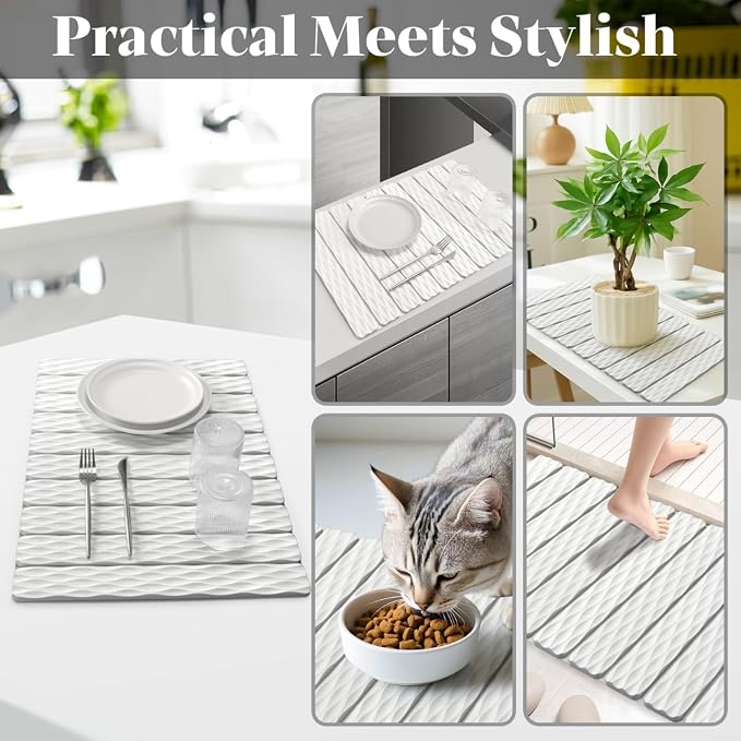 Stone Dish Drying Mats for Kitchen Counter, Fast Drying Collapsible Dish Drying - Image 7