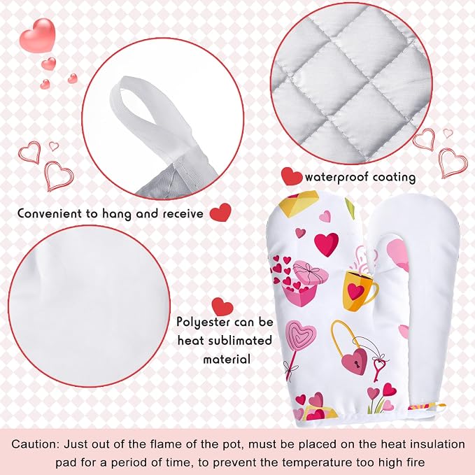 Patelai 20 Pieces Blank Sublimation Oven Mitts Set Include Blank Sublimation - Image 5