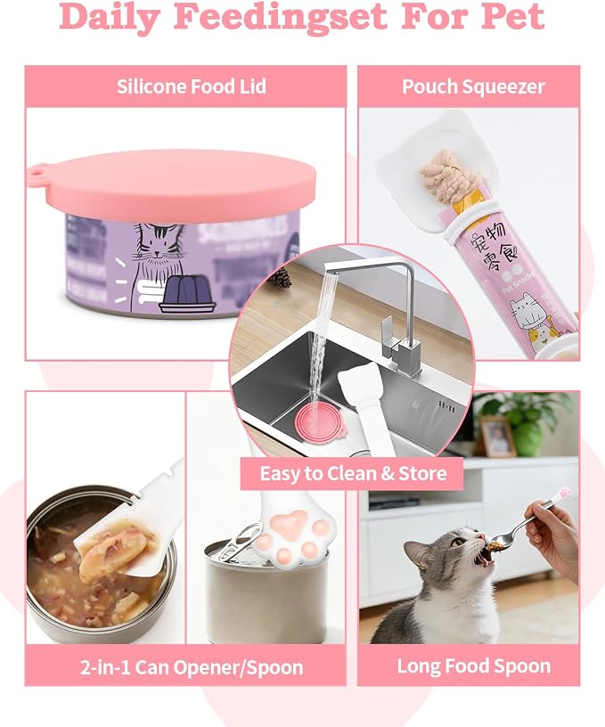 6 PCS Cat Food Can Covers Set, Reusable Silicone Can Lids - Image 7