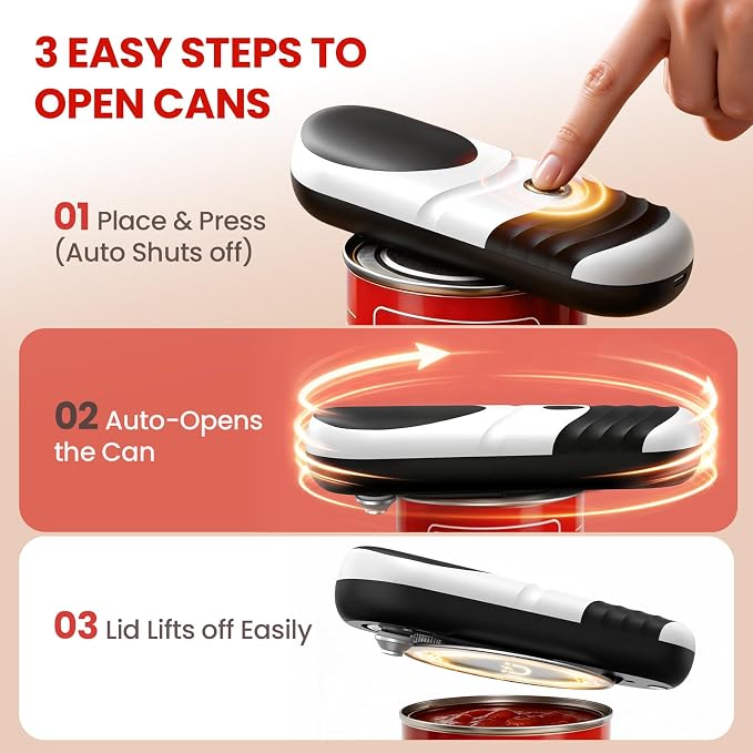 One Touch Electric Can Opener Fits Almost All Can Sizes - Image 7