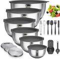 Wildone Mixing Bowls with Airtight Lids, 3 Grater Attachments, Measurement by Wildone