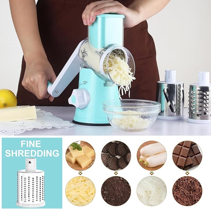 Cambom Rotary Cheese Grater Hand Crank Cheese Shredder - Image 3