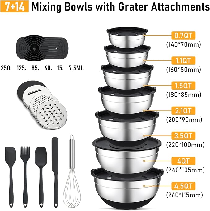 Unokit Mixing Bowls with Lids Set - Image 2