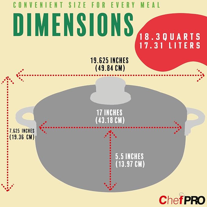 ALUMINUM CALDERO STOCK POT by Chef Pro, Superior Cooking Performance - Image 5