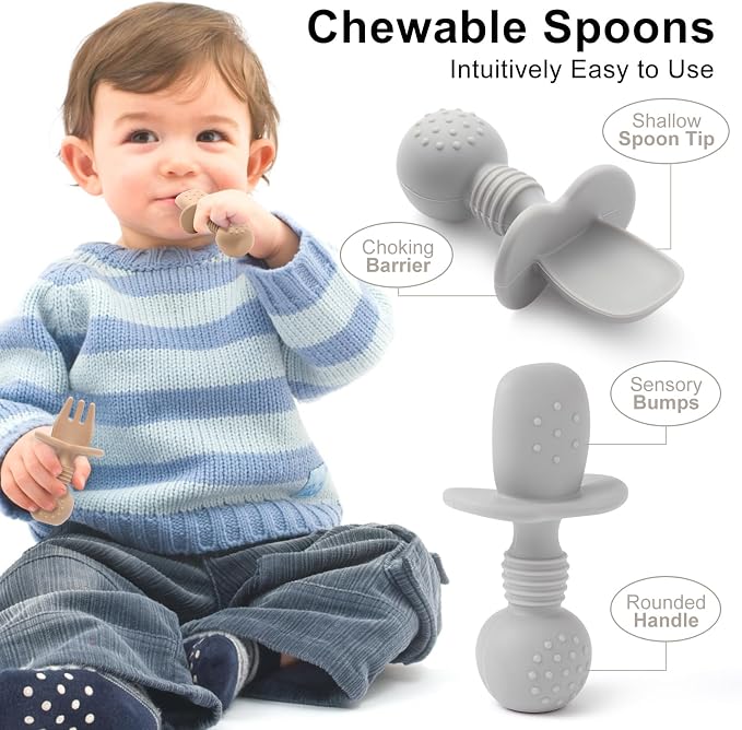 Eascrozn Silicone Baby Feeding Set, 2 Pack Divided Baby Plates - Image 3