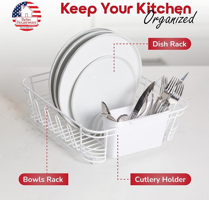 Better Houseware Dish Drying Rack, Space-Saving Dish Drainer Rack - Image 2