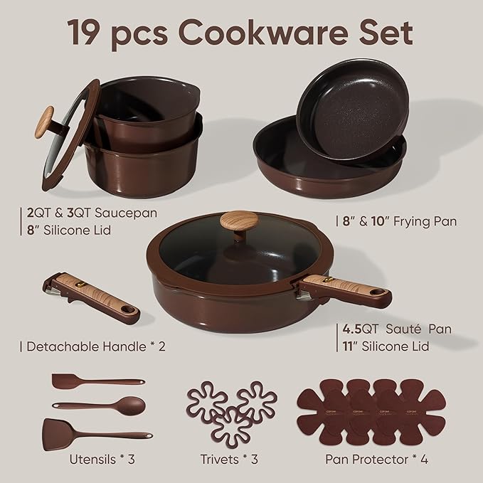 CAROTE Pots and Pans Set, Ceramic Cookware Set Non Stick - Image 2