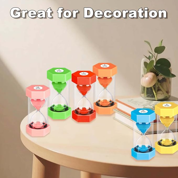 Hourglass Sand Timer 5 Minute, Plastic Unbreakable Hexagon Hourglass Sand Clock - Image 8