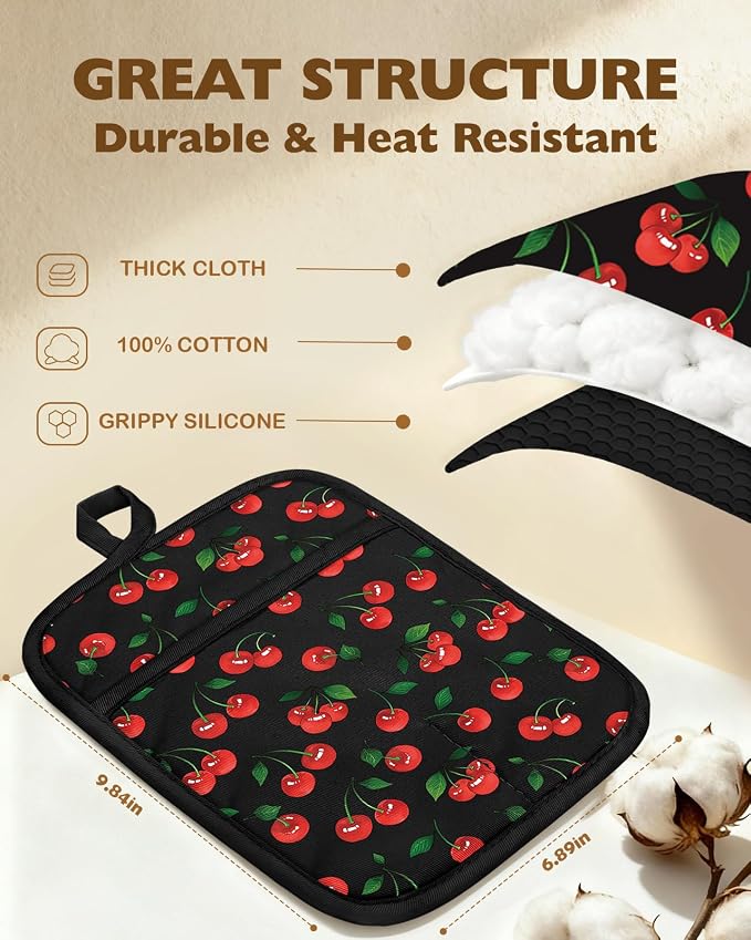 Slohif Silcone Cherry Pot Holders - Image 2