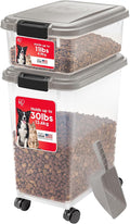 IRIS USA 30 lbs & 11 lbs Combo Airtight Dog Food Storage Container, Stackable by IRISUSA