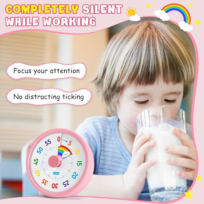 HIPPIH Visual Timer for Kids, 60 Minute Countdown Timers for Classroom Kitchen - Image 6