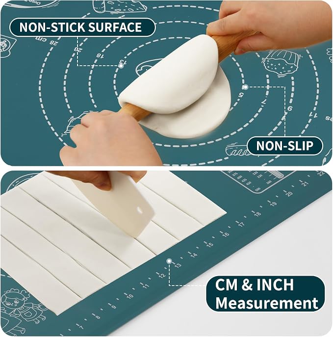 DANIA & DEAN 1.1mm Heavy-Duty Silicone Pastry Mat - Image 3