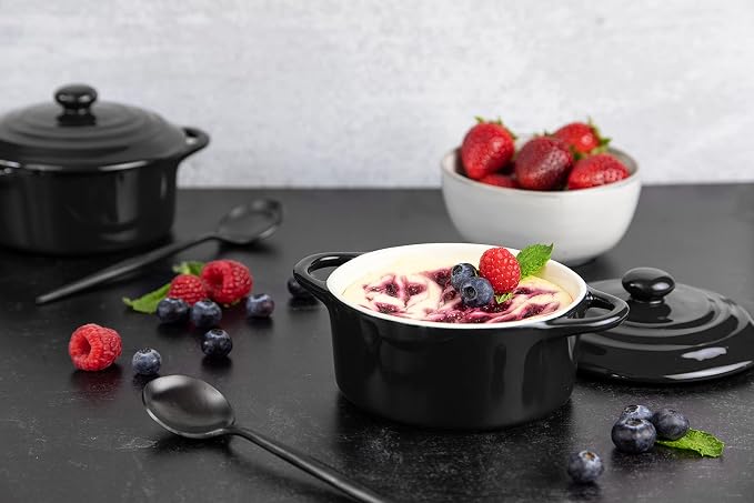 Kook Ceramic Mini Cocotte Set, Small Casserole Dishes - Image 6