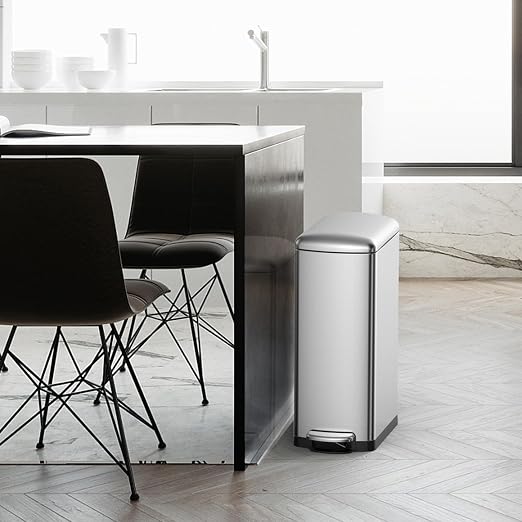 Garvee Slim Kitchen Trash Can 8 Gal, Skinny Stainless Steel Garbage Can - Image 6
