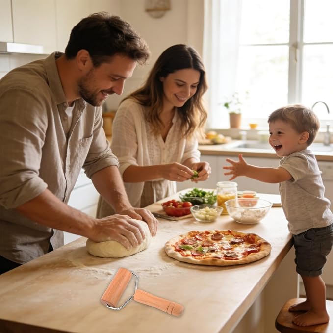 Pizza Rolling Pin Small Rolling Pin Wooden Dough Roller Non Stick Pizza Dough - Image 6