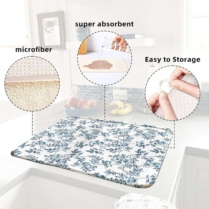 Floral Spring Small Dish Drying Mat - Image 6