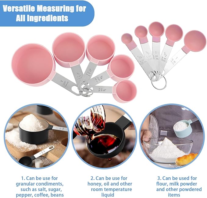 Measuring Cups and Spoons Set, 10-Piece Stackable Kitchen Tools - Image 3