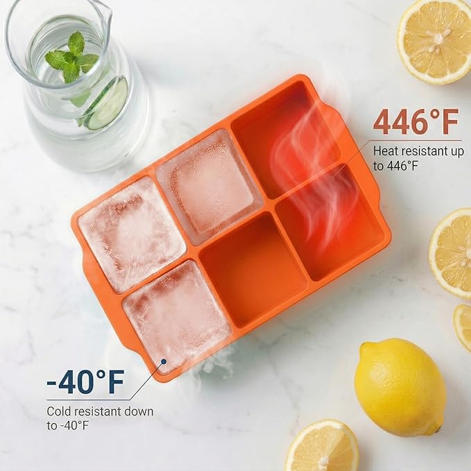 KitchFort Large Silicone Ice Cube Tray, Easy Release 2" Big Ice Cubes - Image 6