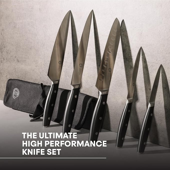 MasterChef Chef Knife Set with Bag, Knife Roll Set with 5 Professional Quality - Image 2