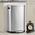 KdbK 13 Gallon Trash Can with Lid, 50L Fingerprint Proof Stainless Steel by trashcan