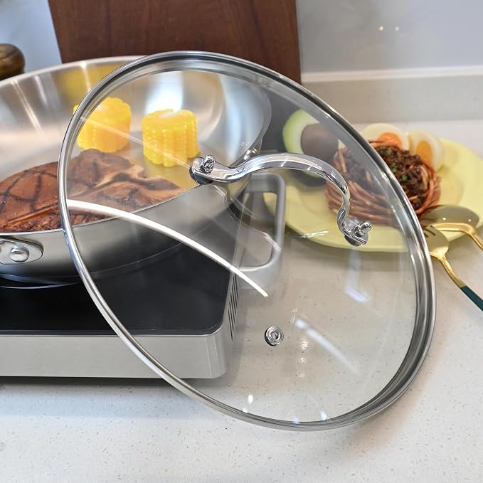 Antrader Tempered Glass Lid, 10.5Inch Cookware Glass Replacement Lid - Image 4