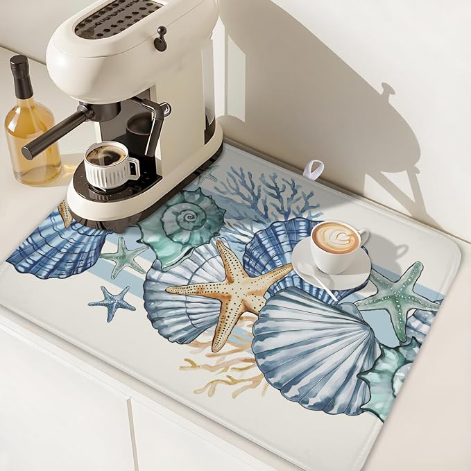 Summer Sea Shell Drying Mat 24x18 Inch, Starfish Drying Mat - Image 7