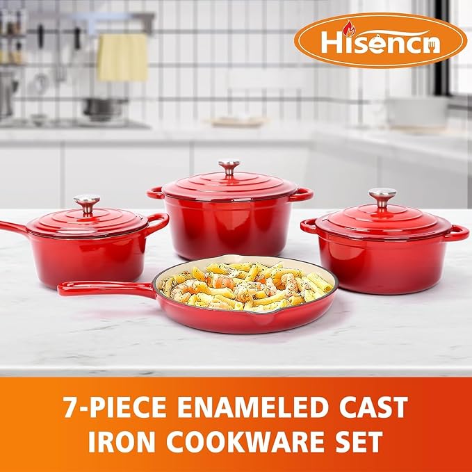 Hisencn Enameled Cast Iron Cookware Set - Image 6