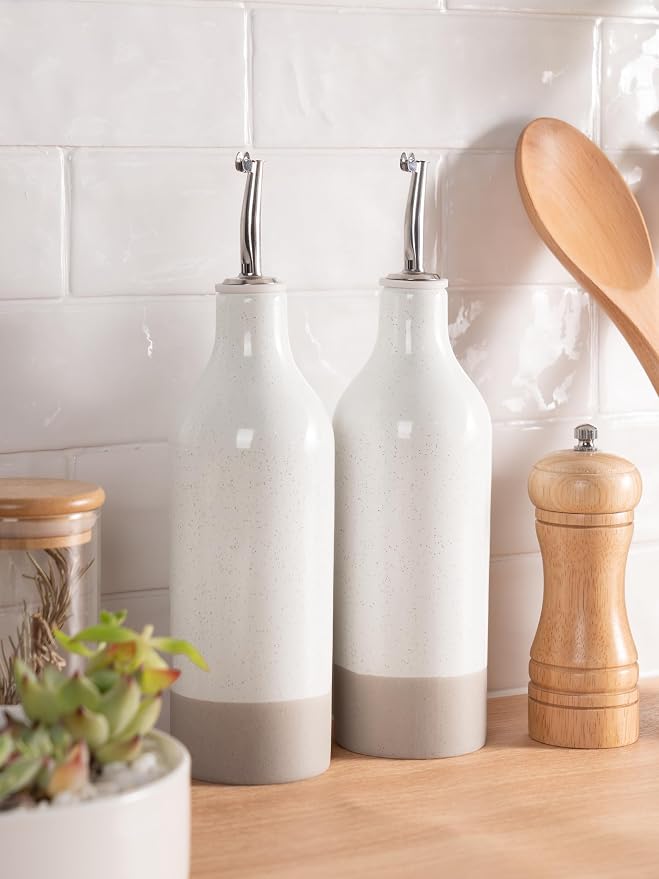 famiware Milkyway 16oz Ceramic Olive Oil Dispenser Bottle, Olive Oil and - Image 6