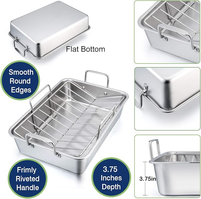 P&P CHEF 16" Roaster Roasting Pan - Image 4