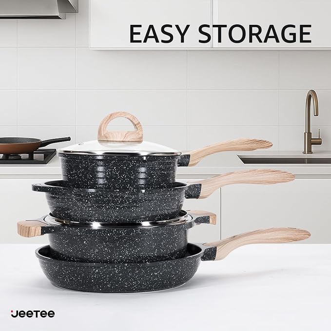 JEETEE 36Pcs Pots and Pans Set Non Stick, Cookware Set Non toxic Kitchen - Image 6