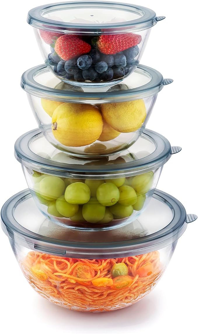 Cuiselect 4pc Glass Mixing Bowls by Cuiselect