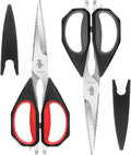 LIVINGO Kitchen Scissors, 2 Pack 9.25" Utility All Purpose Poultry Shears Heavy by LIVINGO