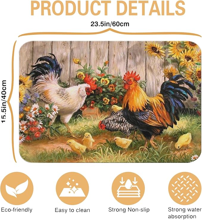 Kitchen Countertop Dish Drying Mat, Super Absorbent Coffee Bar Mat - Image 5