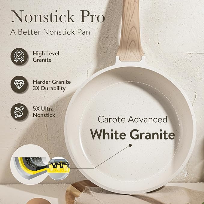 CAROTE 14 Pcs Pots and Pans Set Nonstick, Cookware Set Kitchen Cooking Set - Image 8