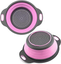 Pink Round Silicone Collapsible Colander – Small Silicone Round Kitchen by KillersInstinctOutdoors