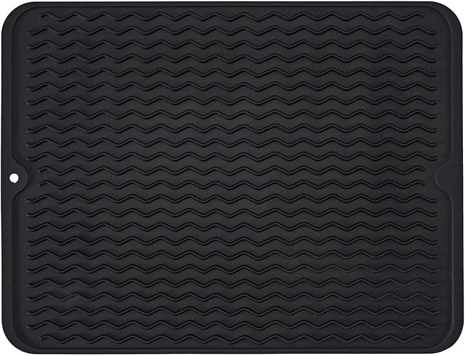 Silicone Dish Drying Mat, Non-Slip Easy Clean Sink Mat Large Heat-resistant by MODENGKONGJIAN